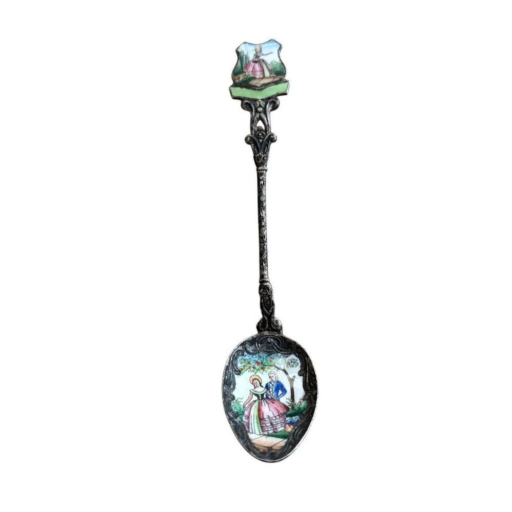 Vintage Hand Painted Enamel Czechoslovakia Souvenir Spoon